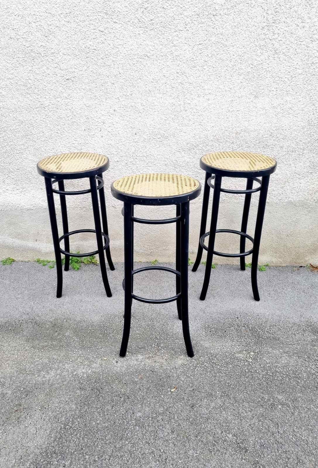 20th Century Set of 3 Thonet Style Bar Stools, Italy 60s For Sale