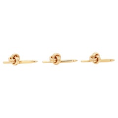 Satz von 3 Tiffany & Co. 14k Gold Double Knot Dress Set Shirt Studs oder Buttons