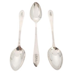 Set of 3 Tiffany & Co Faneuil Sterling Silver Demitasse Spoons w/Mono #18114