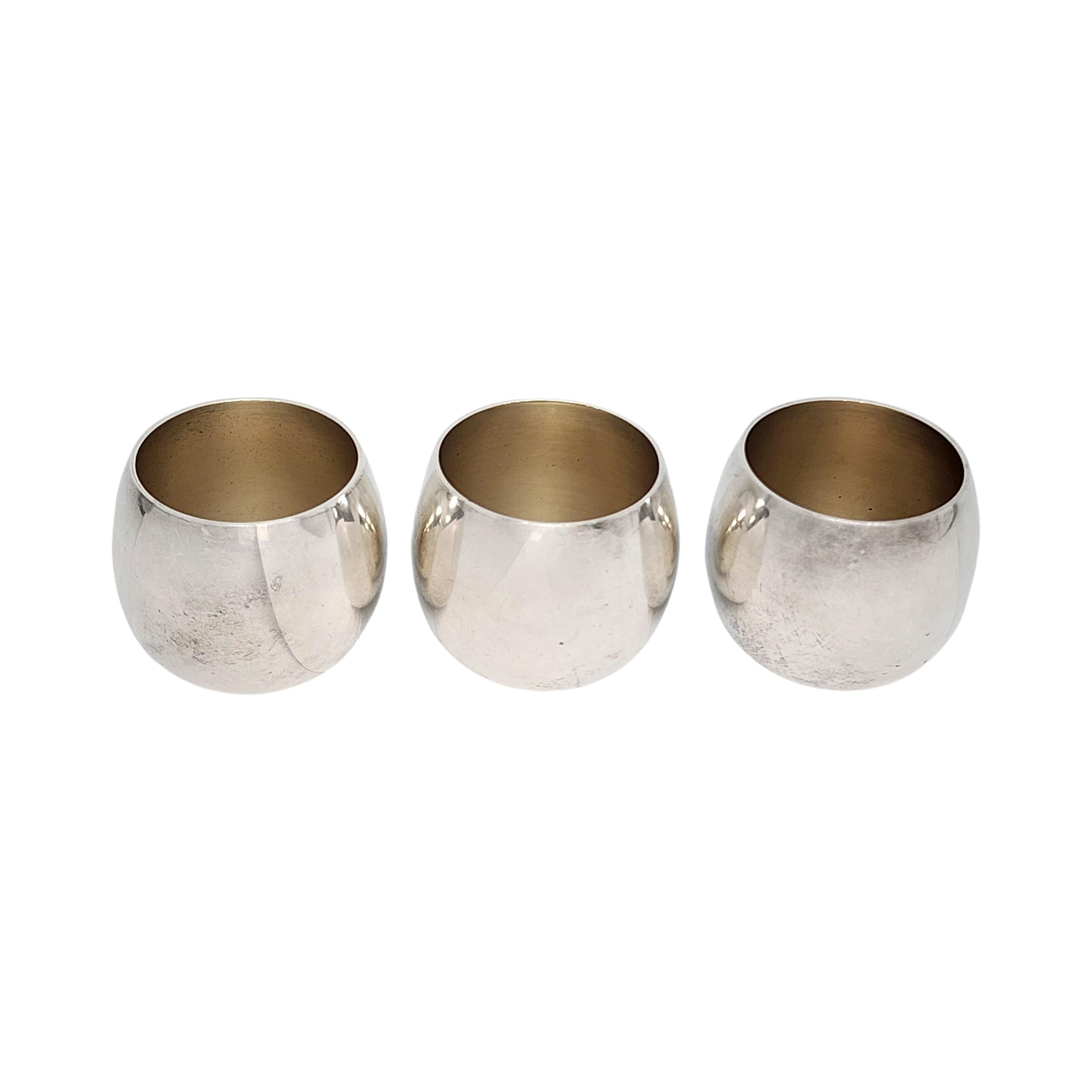Women's Set of 3 Tiffany & Co Makers 25005 Sterling Silver Shot Cordial Cups #14899
