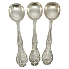 Set von 3 runden Suppenlöffeln aus Sterlingsilber von Tiffany & Co Richelieu mitMono 8"19065, Set