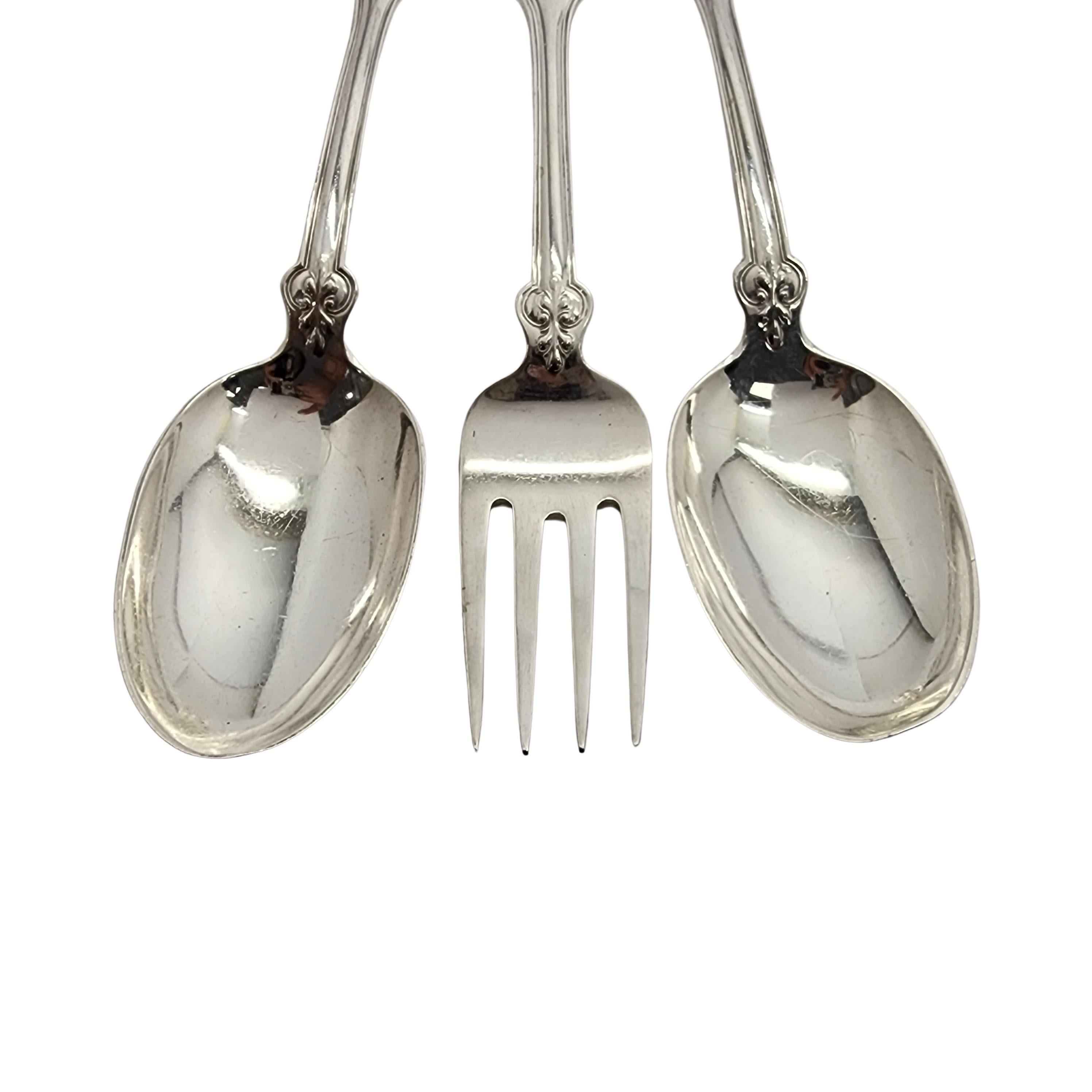 Ensemble de 3 cuillères de service et fourchettes Tiffany & Co Shell & Thread en argent sterling mono n° 15284 en vente 1