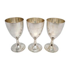 Set of 3 Tiffany & Co. Sterling Silver Goblets Robert Salmon Reproduction