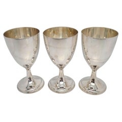 Set of 3 Tiffany & Co. Sterling Silver Goblets Robert Salmon Reproduction