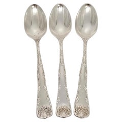 Set of 3 Tiffany & Co Wave Edge Sterling Silver Teaspoons 6 1/4" #18877