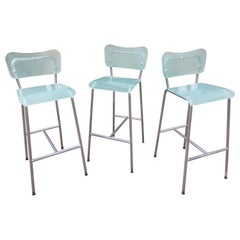 Set of 3 Tim Power “CHIP” Glass Stools