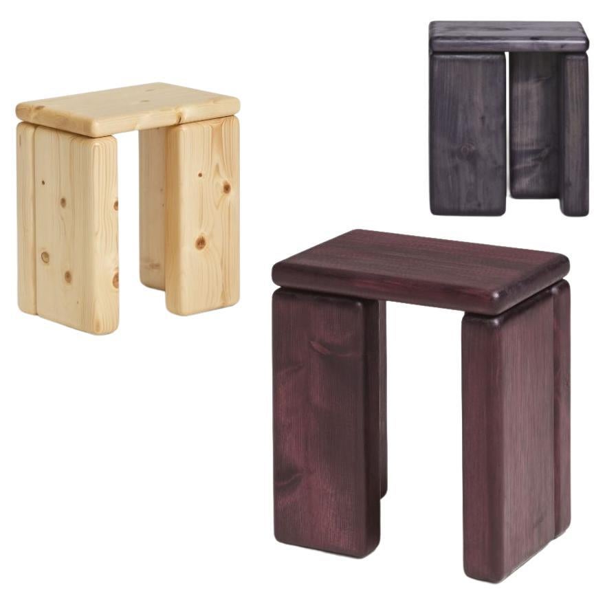 Set of 3 Timber Stools by Onno Adriaanse