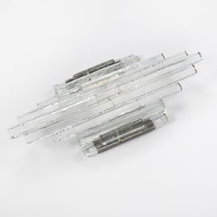 Set of 3 Clear Murano Glass Wall Sconces by Albano Poli Italy for Poliarte 1960s
