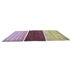 Set of 3 TISCA,  Vintage Pure Wool Rugs, circa 1970s , made in France