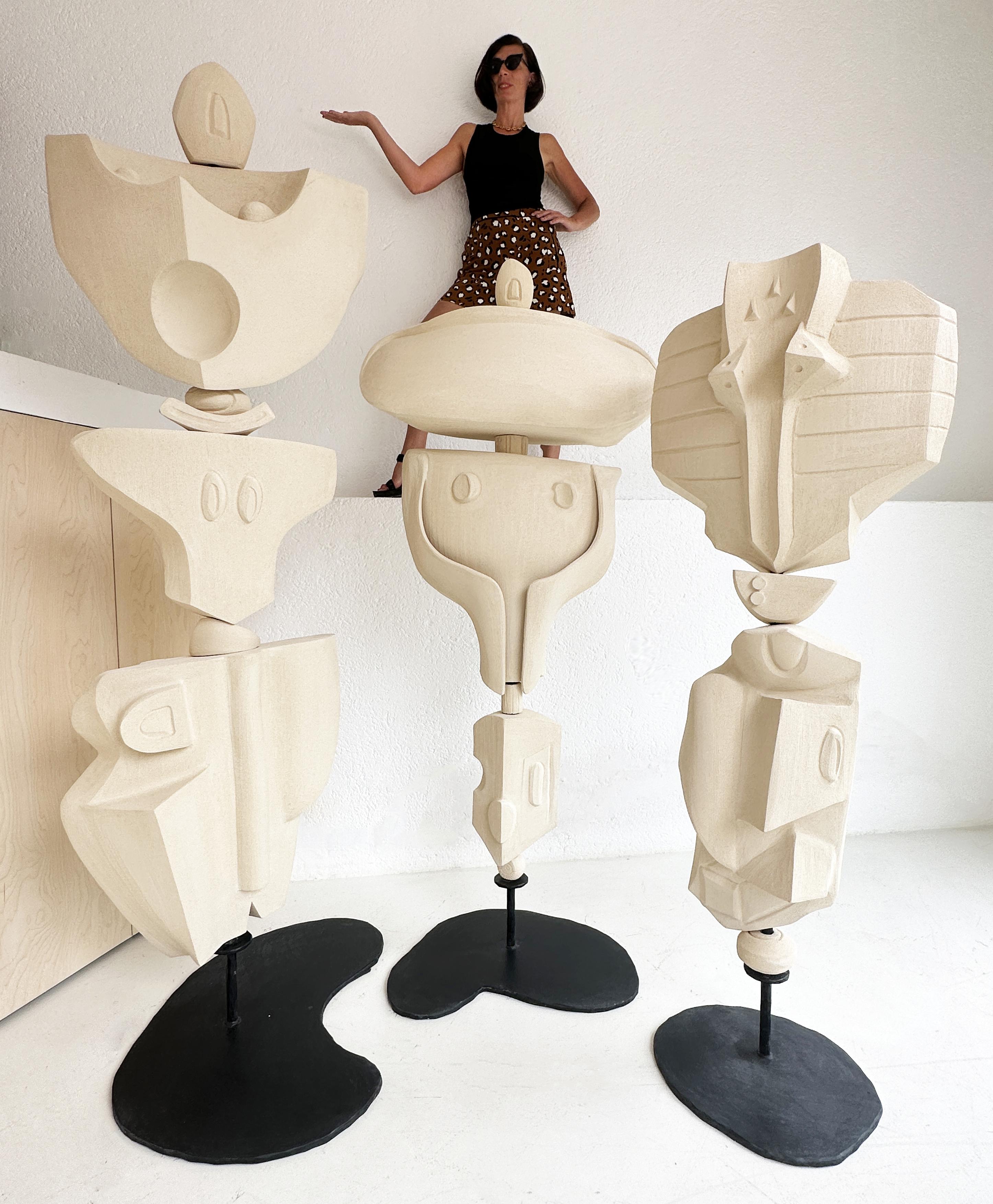 Post-Modern Set of 3 Totem by Olivia Cognet