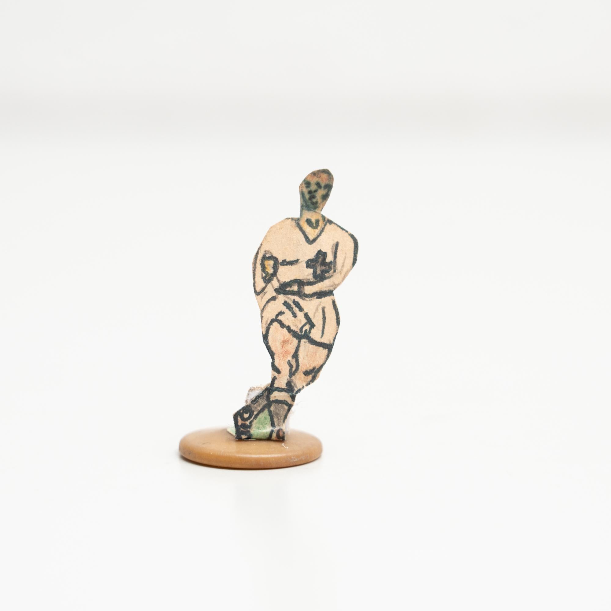 Set of 3 Traditional Antique Button Soccer Game Figures, circa 1950 For Sale 3