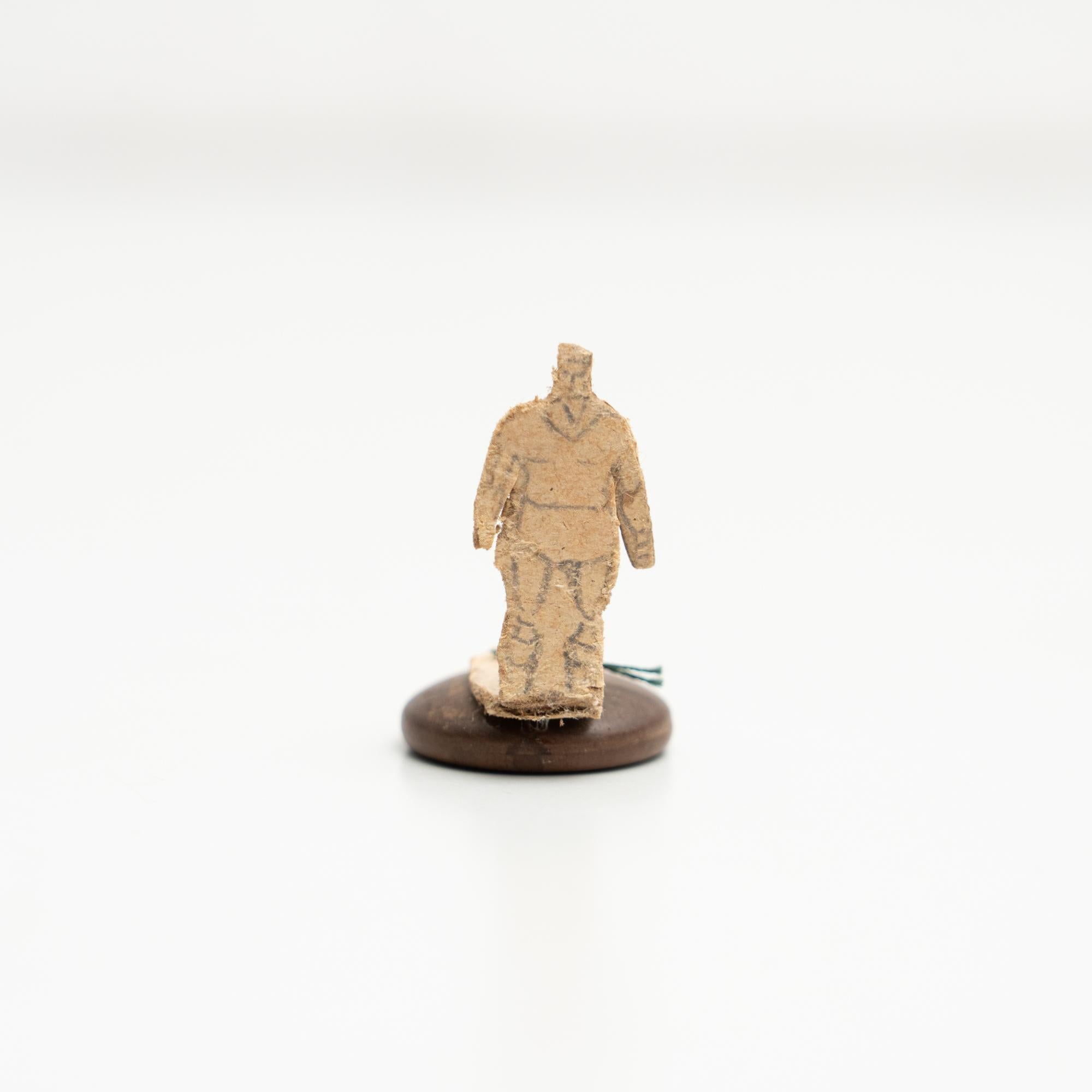 Set of 3 Traditional Antique Button Soccer Game Figures, circa 1950 For Sale 5