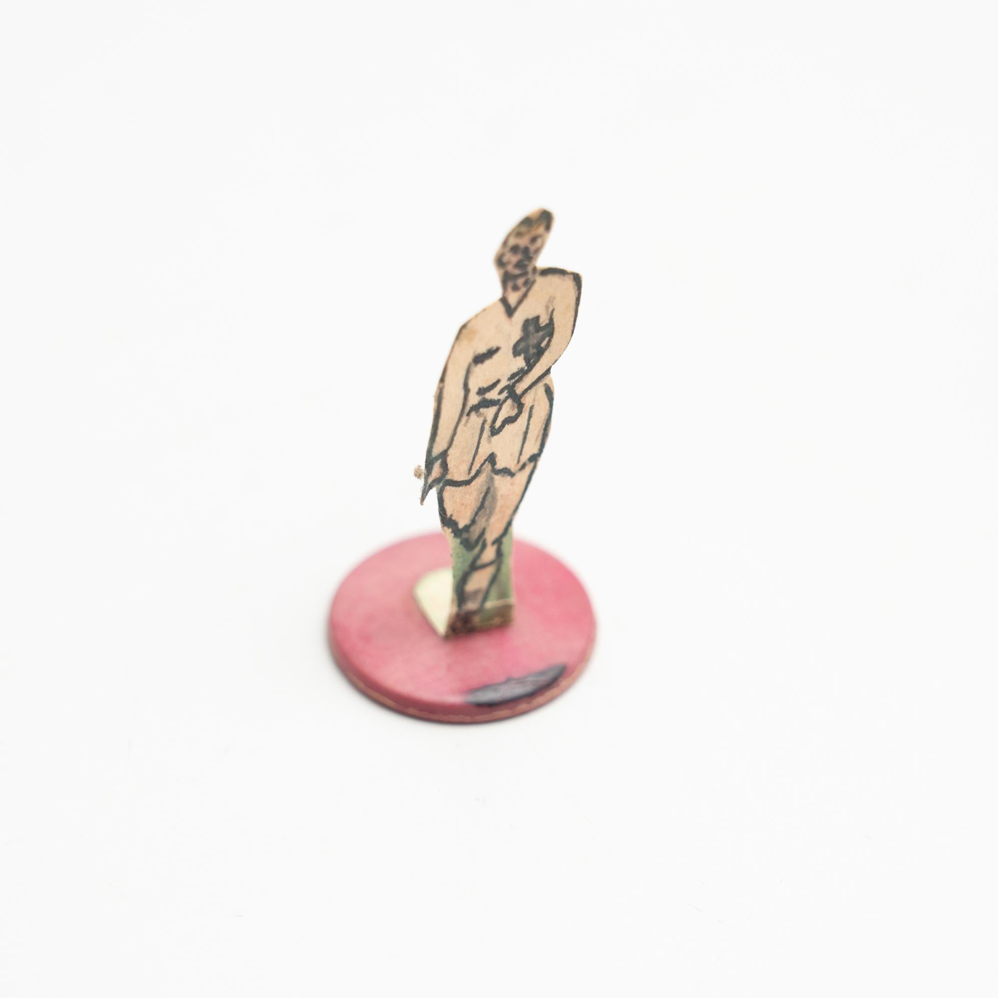 Set of 3 Traditional Antique Button Soccer Game Figures, circa 1950 For Sale 6