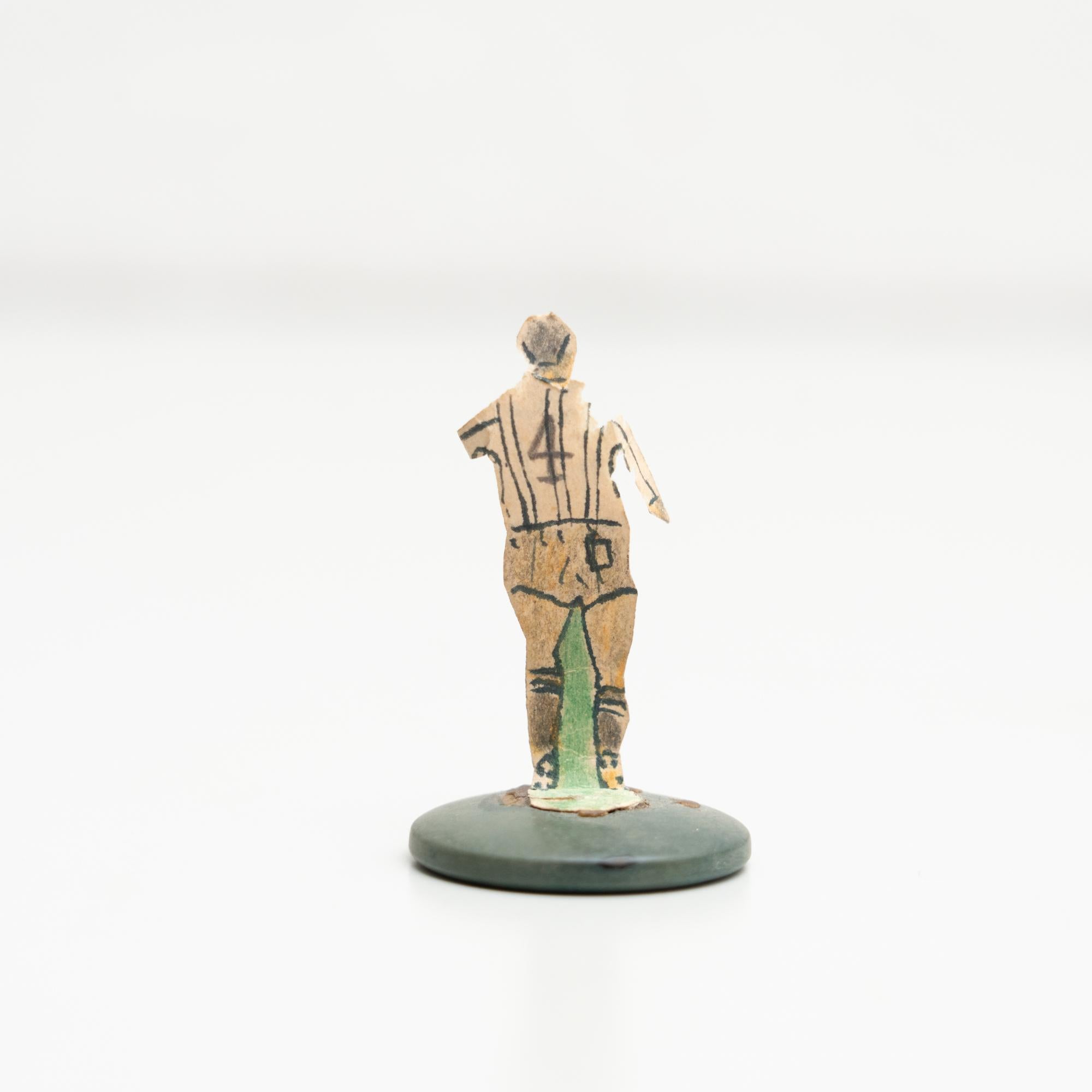 Spanish Set of 3 Traditional Antique Button Soccer Game Figures, circa 1950 For Sale