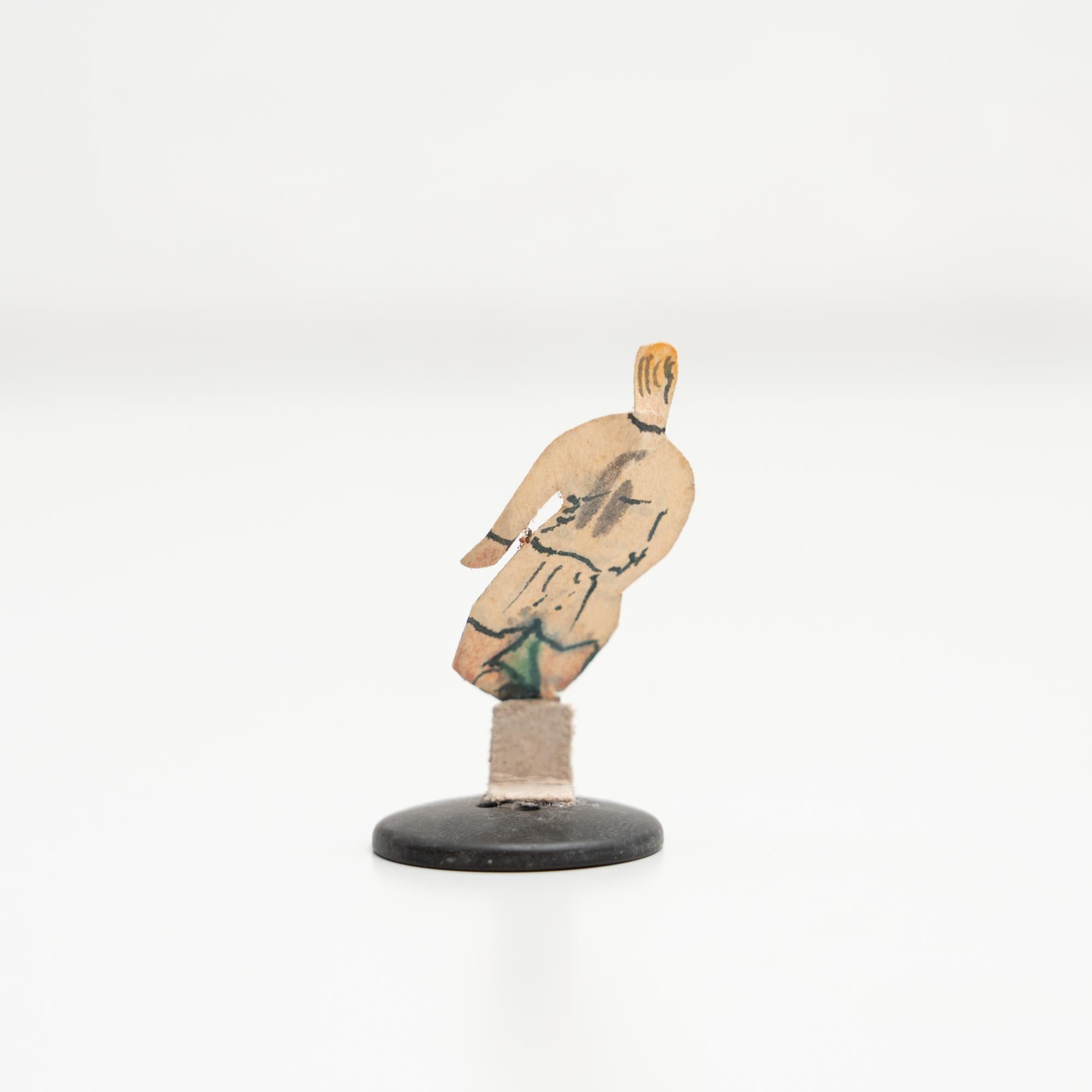 Set of 3 Traditional Antique Button Soccer Game Figures, circa 1950 In Good Condition For Sale In Barcelona, ES