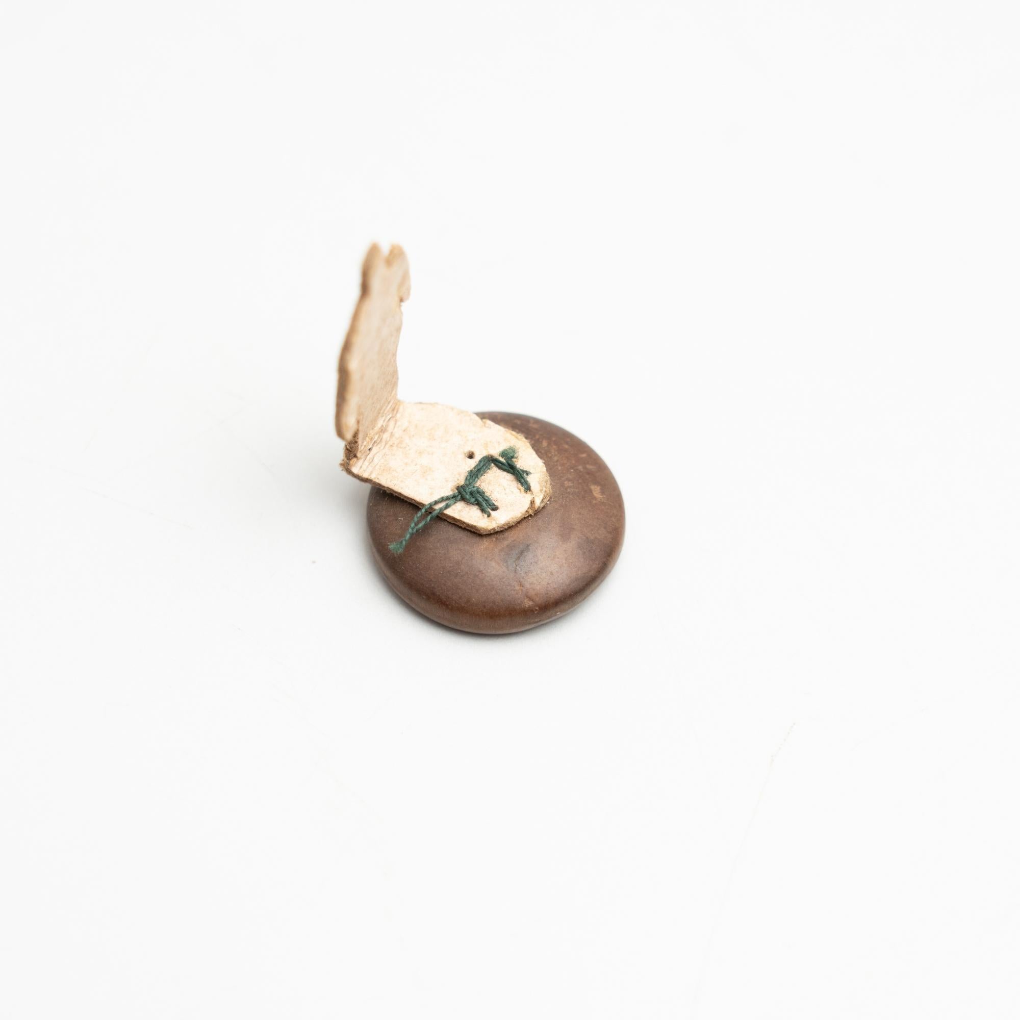 Paper Set of 3 Traditional Antique Button Soccer Game Figures, circa 1950 For Sale