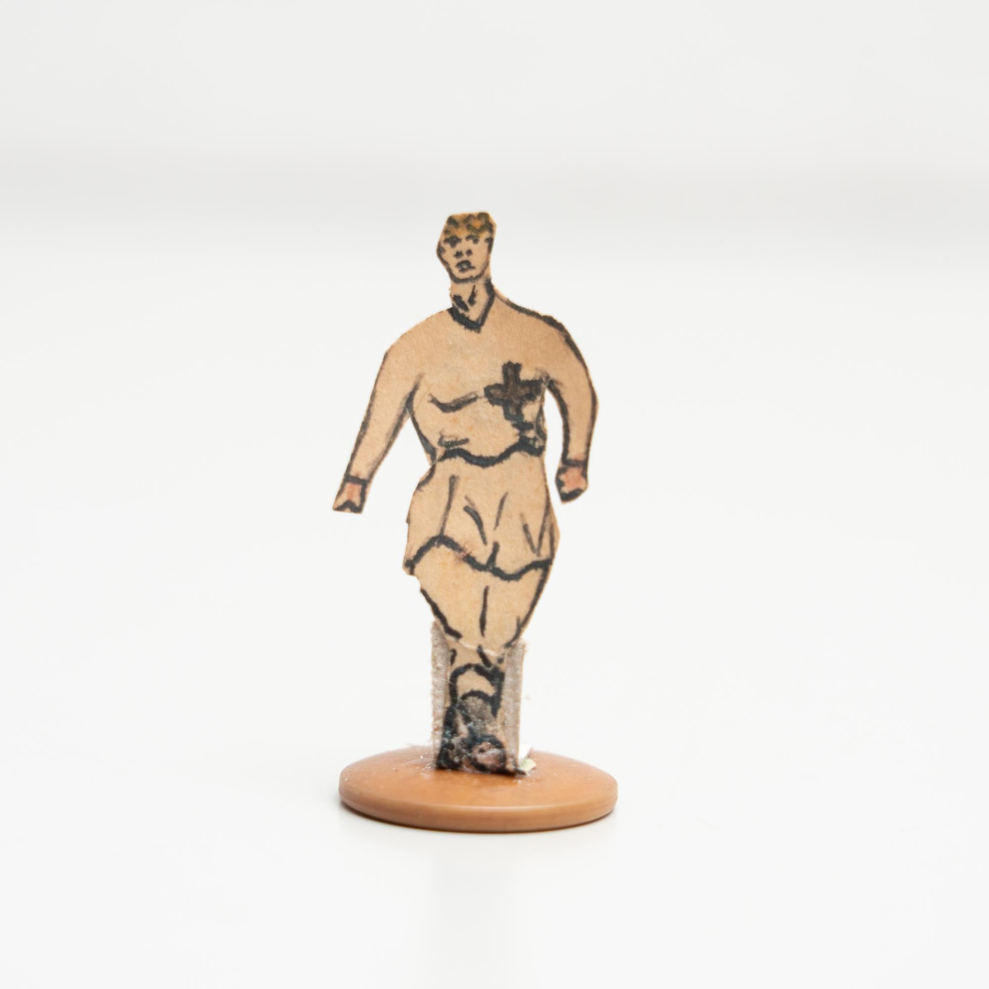 Set of 3 Traditional Antique Button Soccer Game Figures, circa 1950 For Sale 1