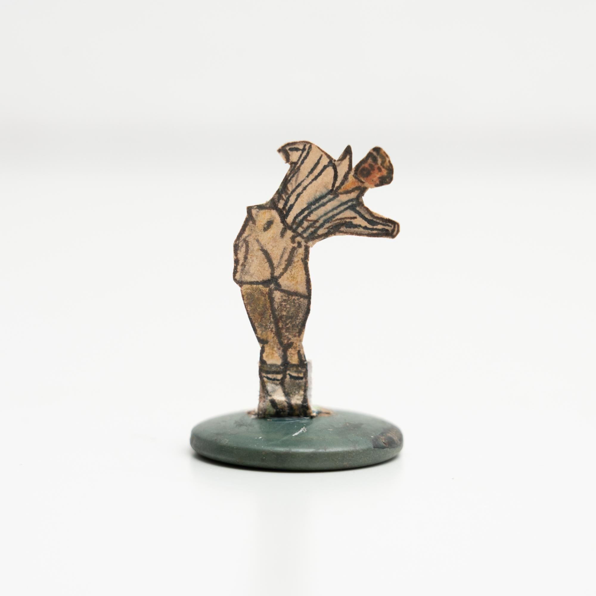 Set of 3 Traditional Antique Button Soccer Game Figures, circa 1950 For Sale 2