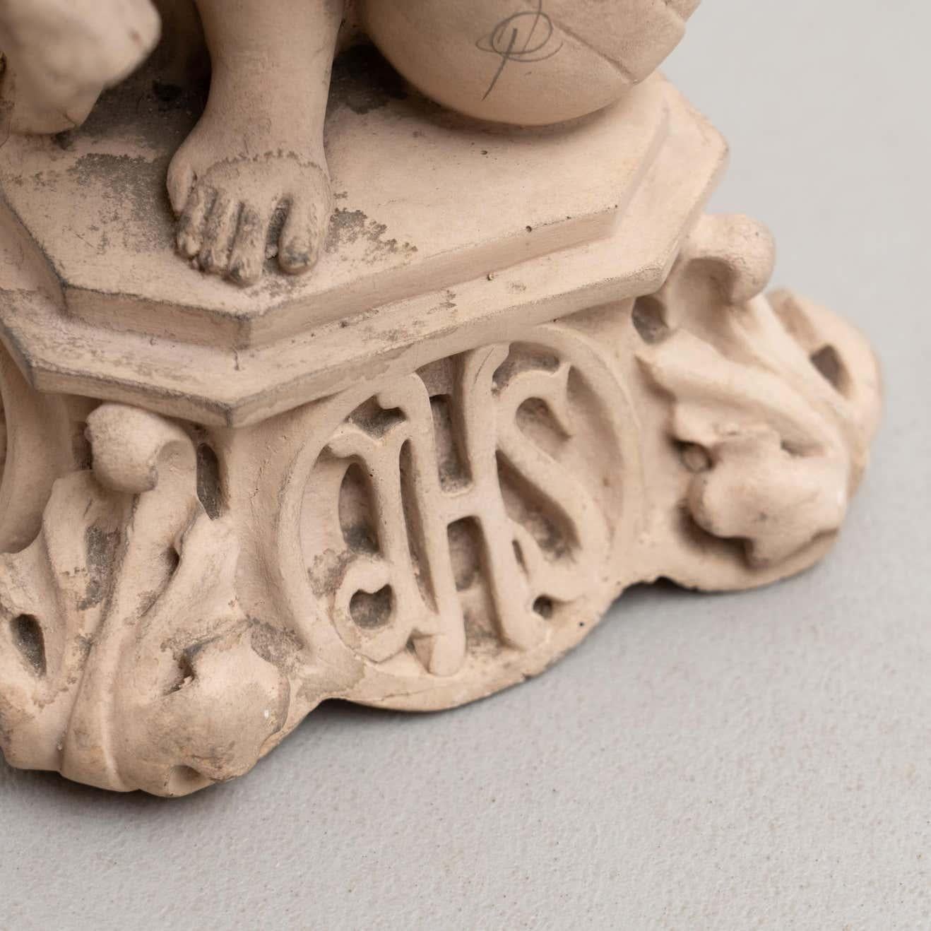 Ensemble de 3 figures religieuses traditionnelles en plâtre, artisanat catalane en vente 7