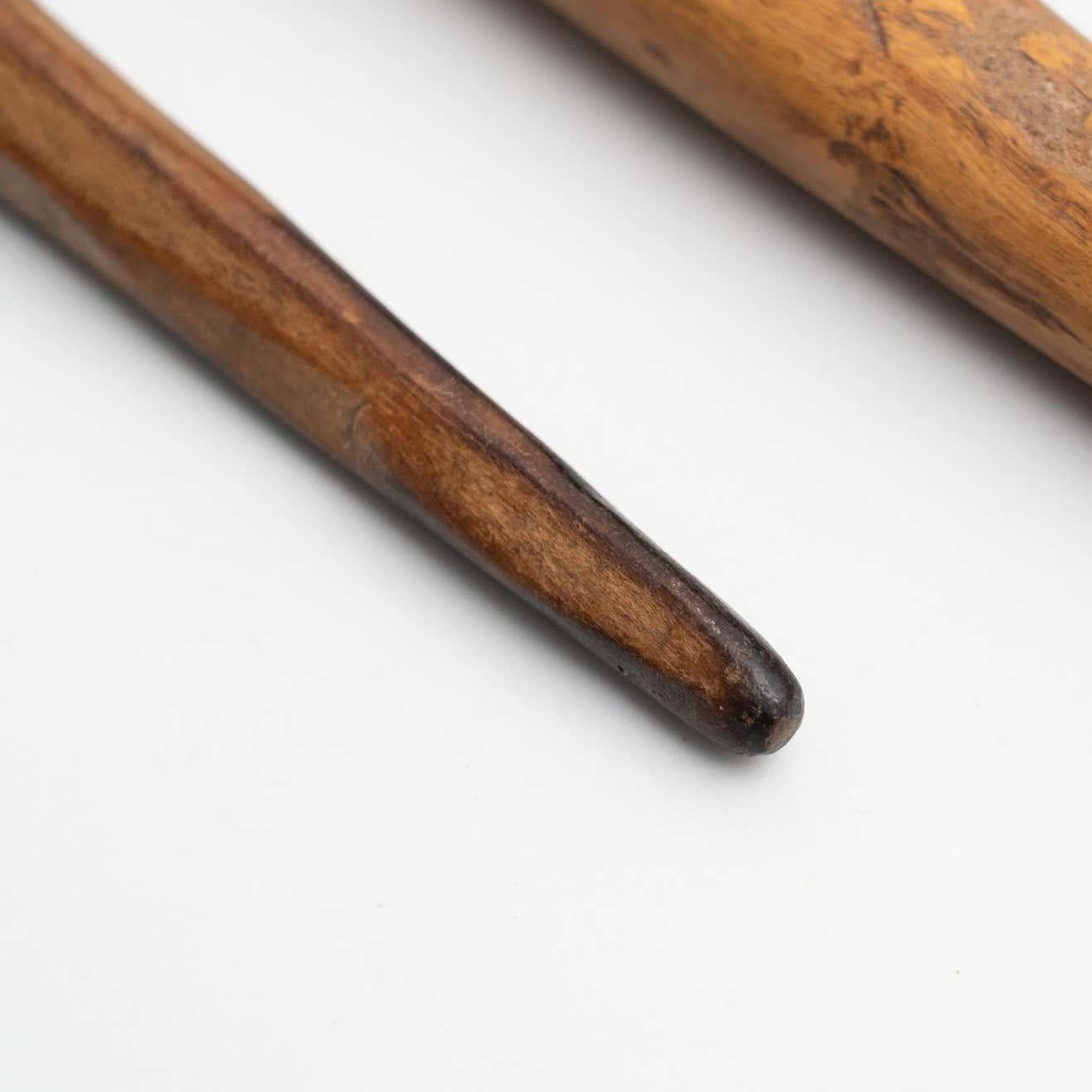 3er-Set traditioneller, rustikaler, primitiver, geschnitzter Holzlöffel 9