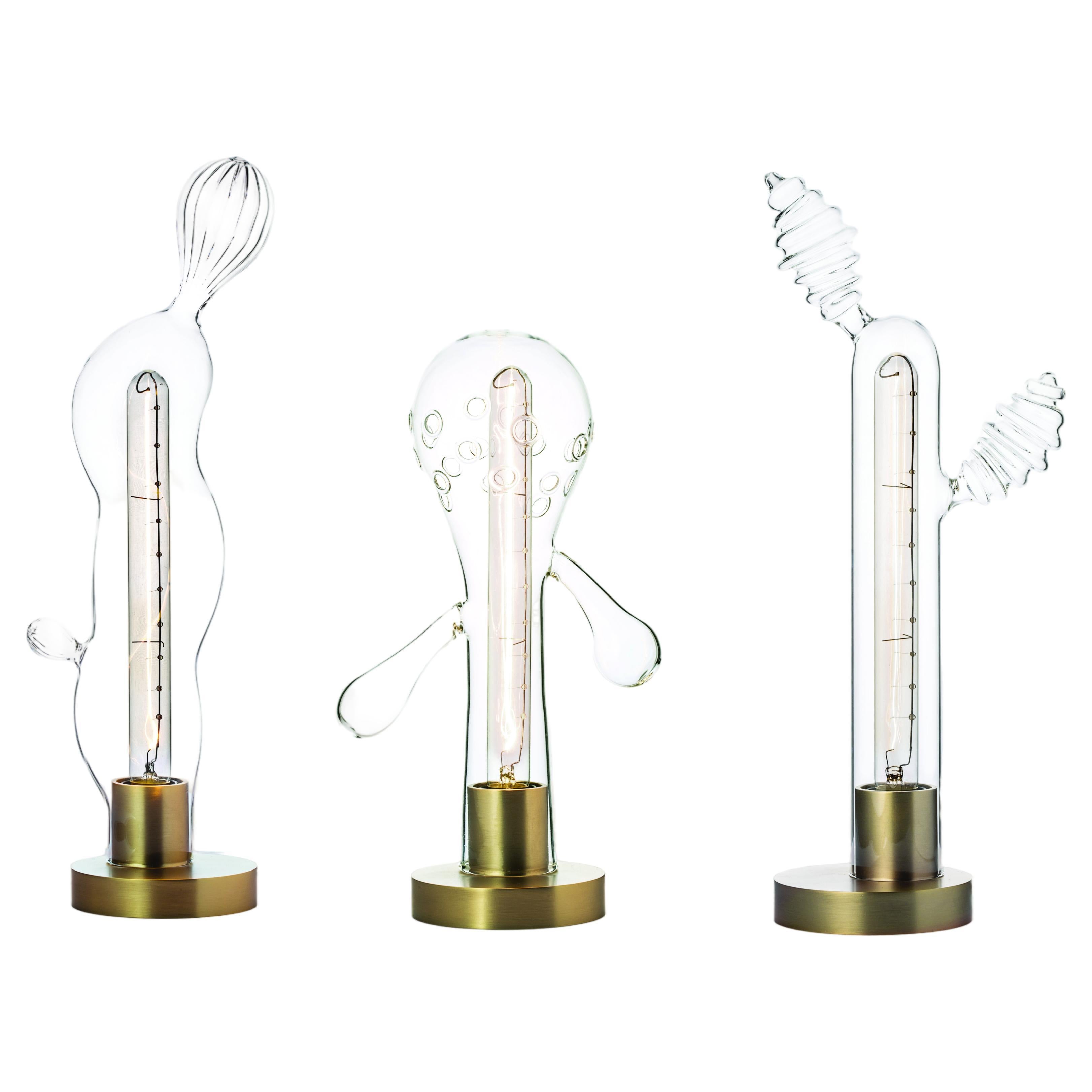 Set Of 3 Transgenic Table Lamps by Secondome Edizioni For Sale