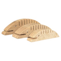 Ensemble de 3 sculptures en travertin pour Fratelli Mannelli