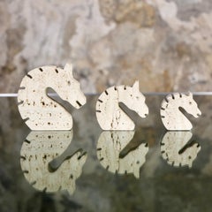 Set of 3 travertine sculptures of horses by Fratelli Mannelli, 1970s