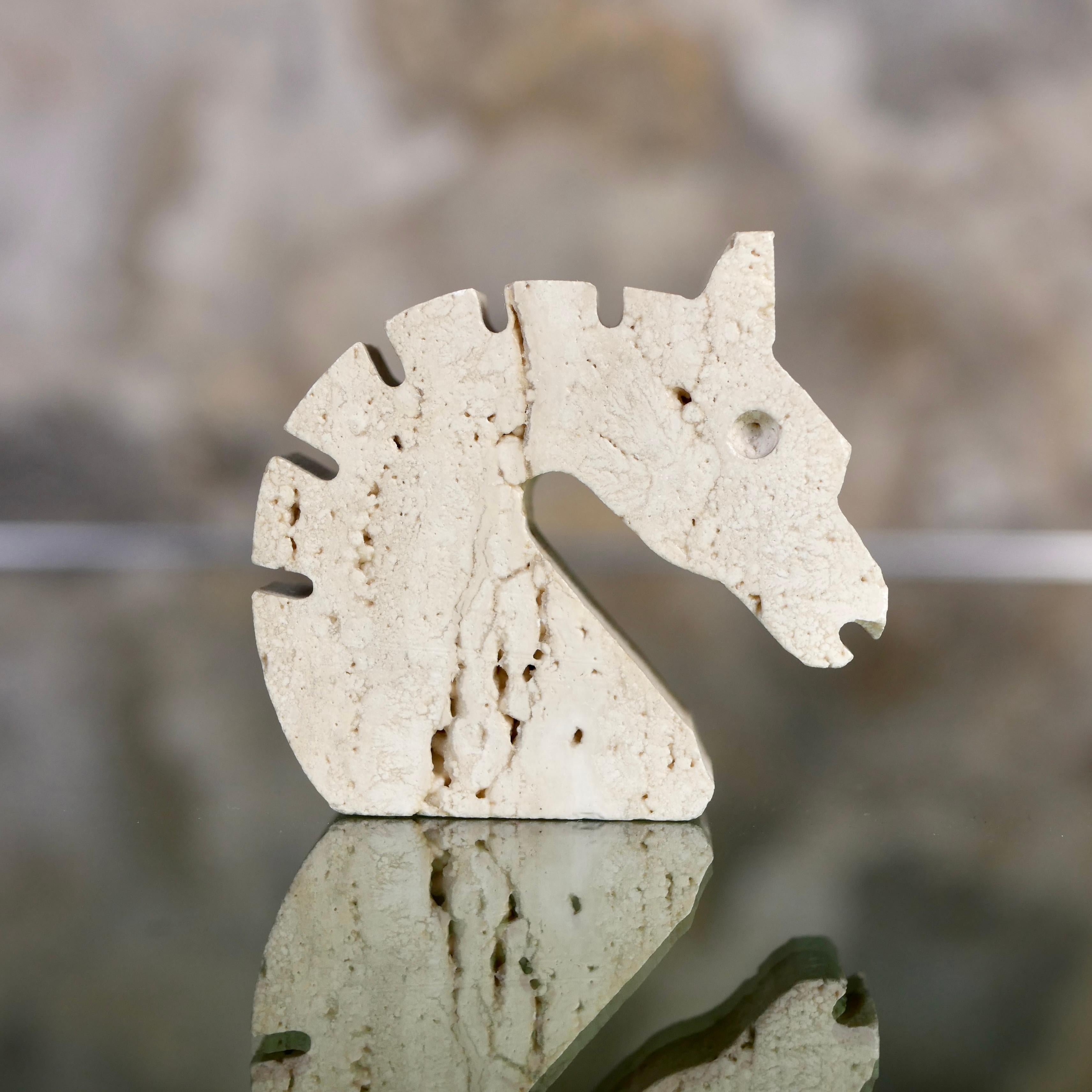 Set of 3 travertine sculptures of horses by Fratelli Mannelli, 1970s For Sale 2