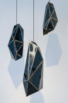 Set Of 3 Traxler Pendant Lamps in Mirror-Polished Steel by Julian Mayor