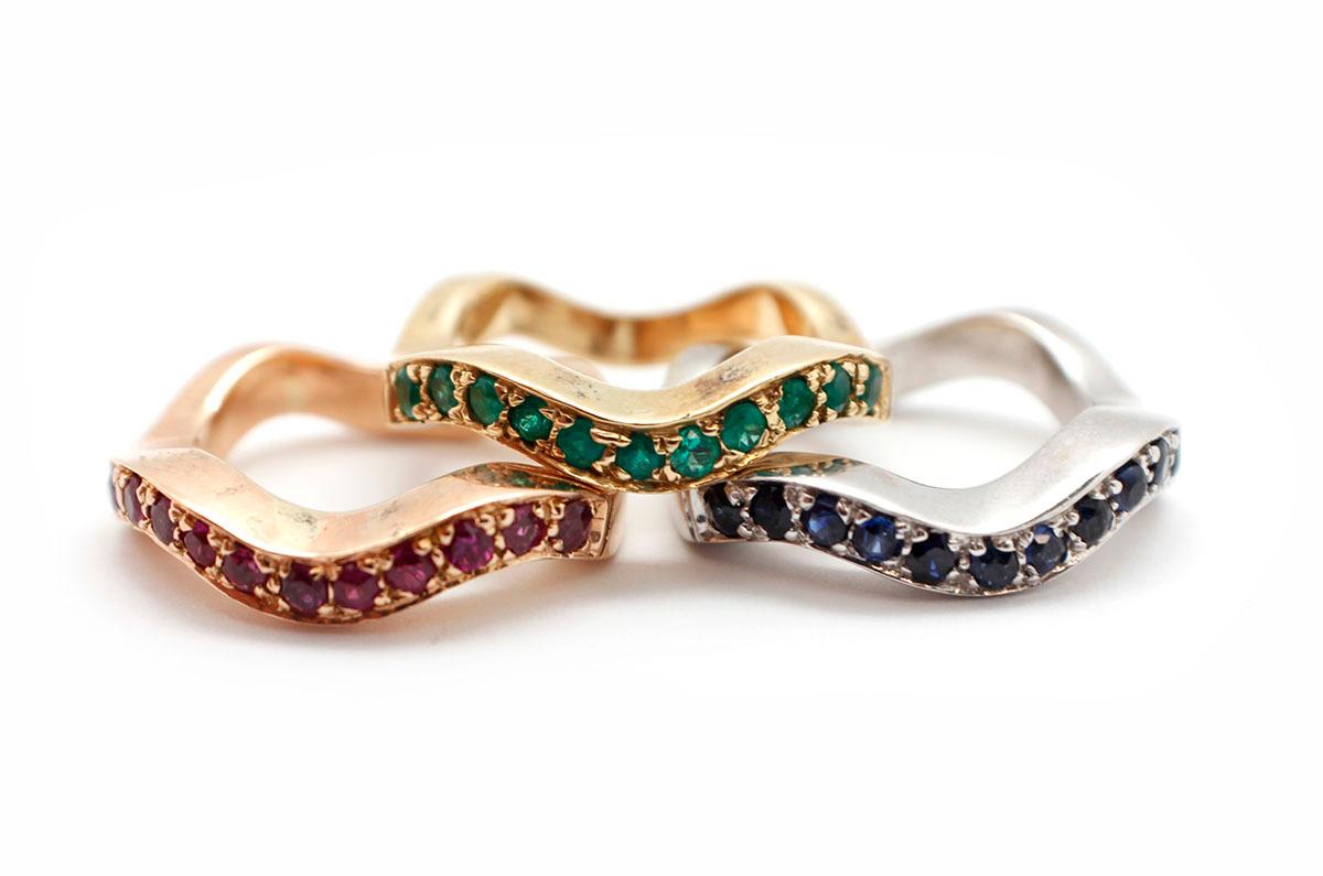 tri color stacking rings