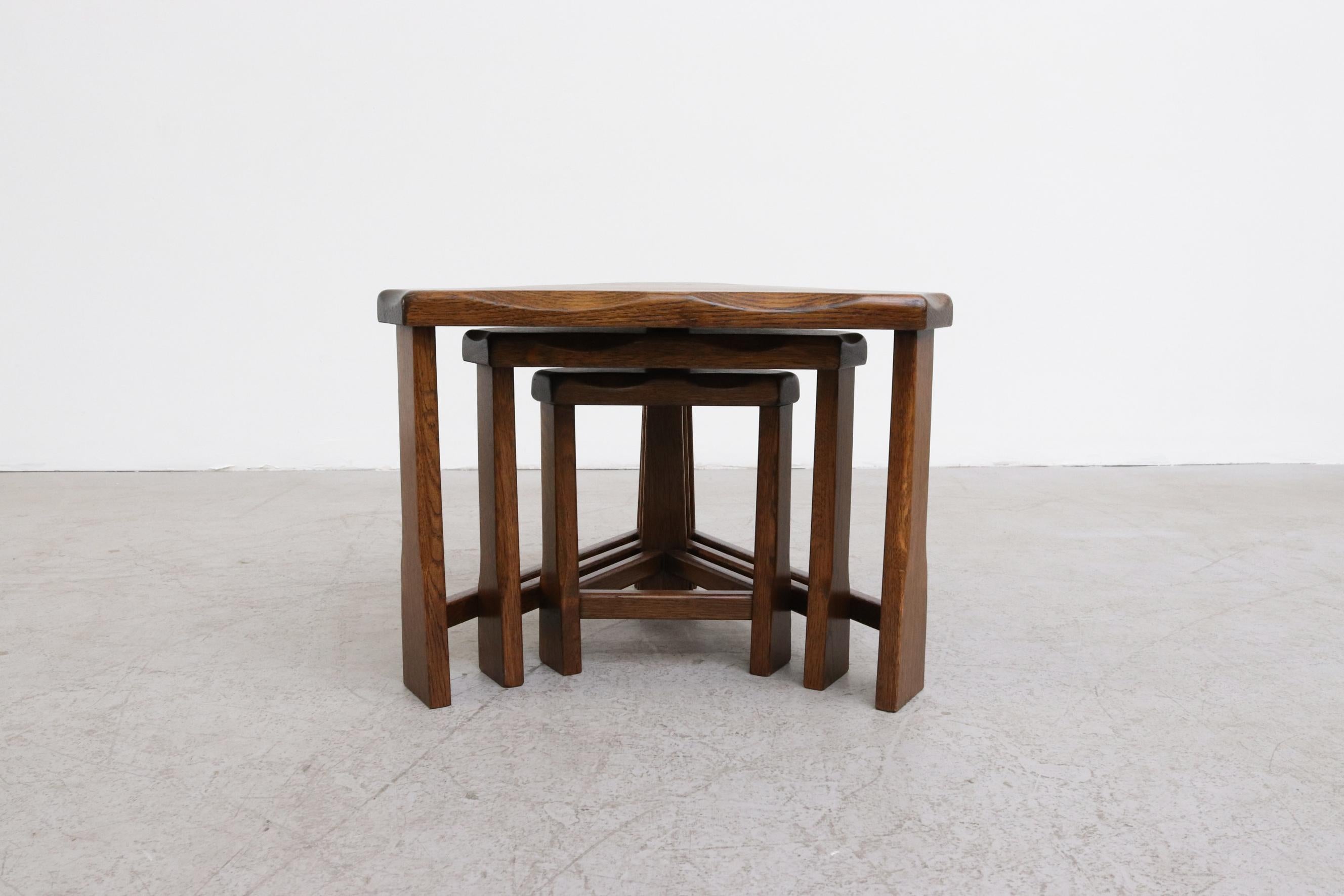 Set of 3 Triangle Brutalist Nesting Tables 1