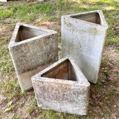 Juego de 3 macetas triangulares de Willy Guhl, años 60 Suiza