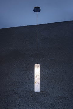 Set Of 3 Tubular Bells Pendant Lamps by United Alabaster