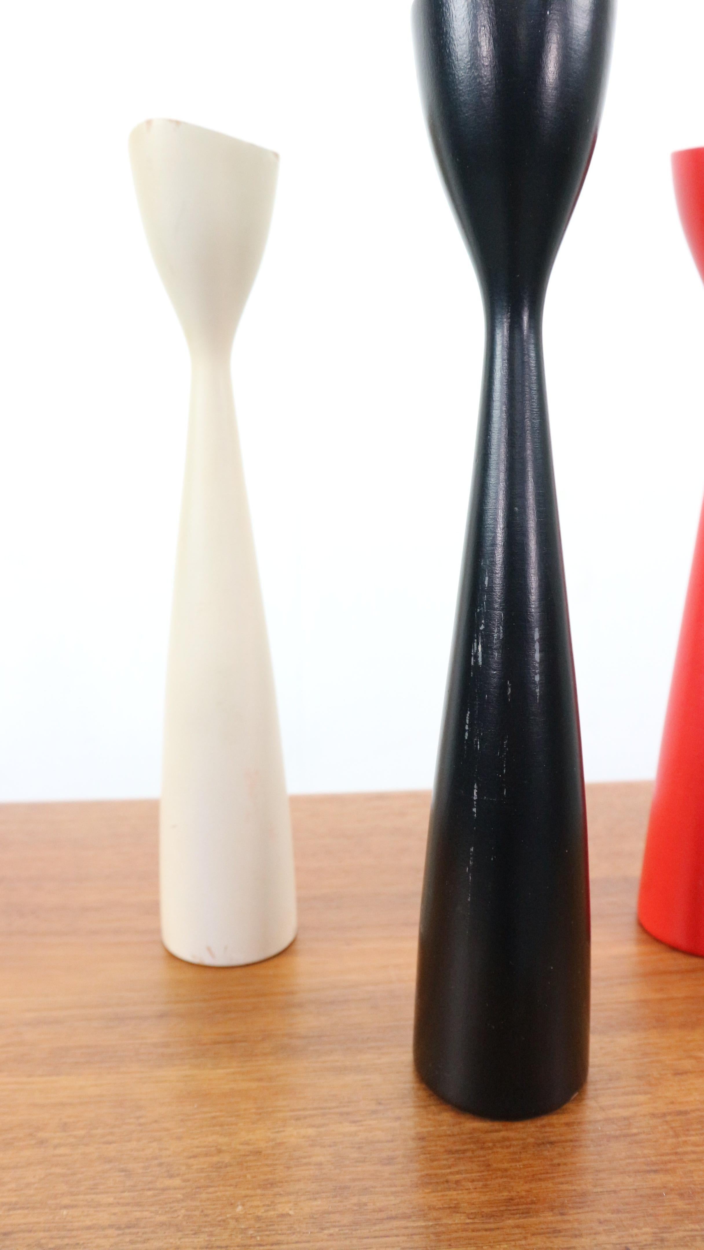 Set of 3 tulip shaped  Candlesticks by Brdr Bonfils of Denmark, 1960s For Sale 3