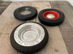 Set of 3 tyre ashtrays by Goodrich, Kleber and Englebert