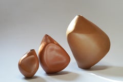 Set of 3 Unique Vasijas Para Sembrar Agua, Red Vessels by Soledad Christie