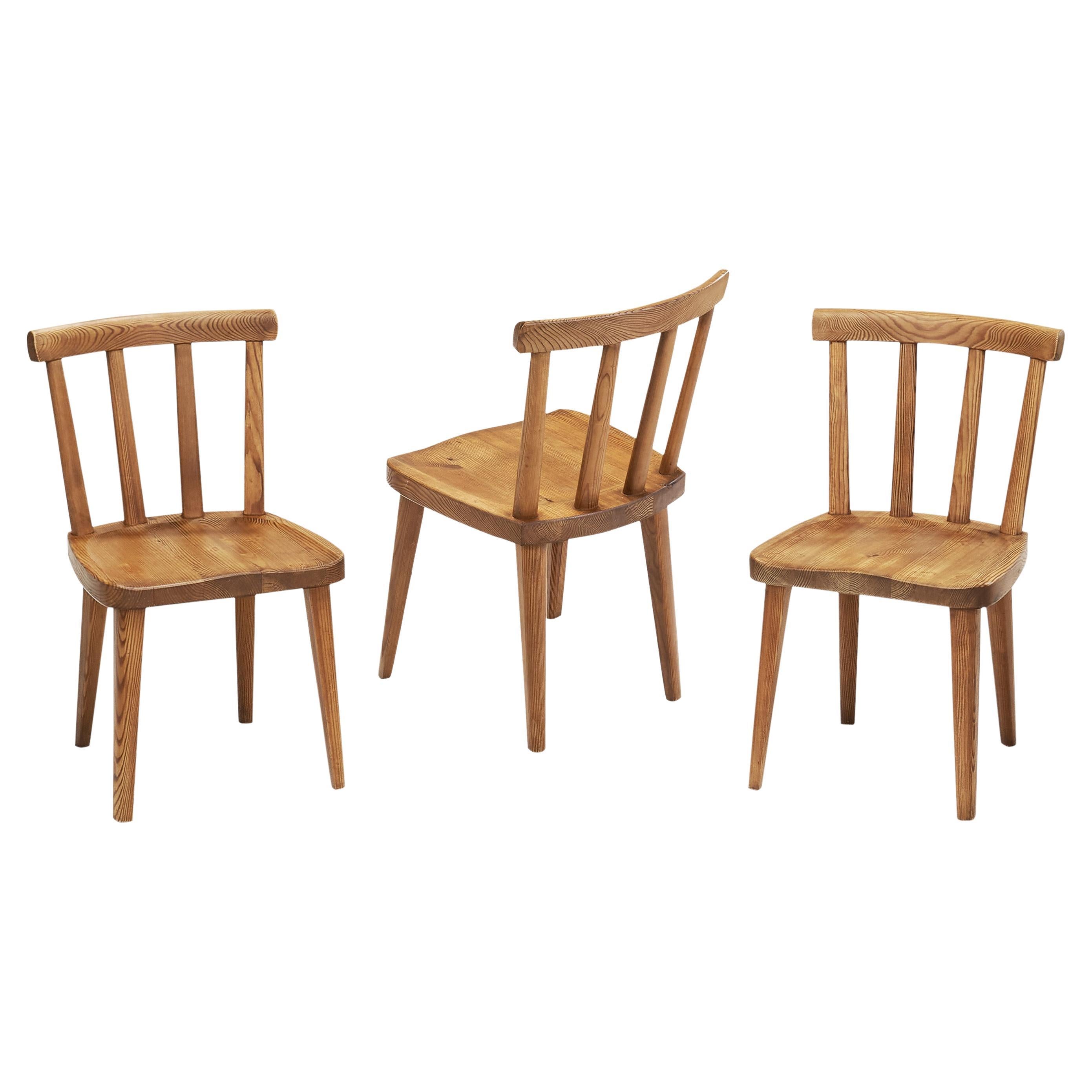 Set of 3 "Utö" Chairs by Axel Einar Hjorth for Nordiska Kompaniet, Sweden 1930s