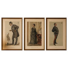 Set of 3 Vanity Fair Prints – Aristocracy Society Military 1883