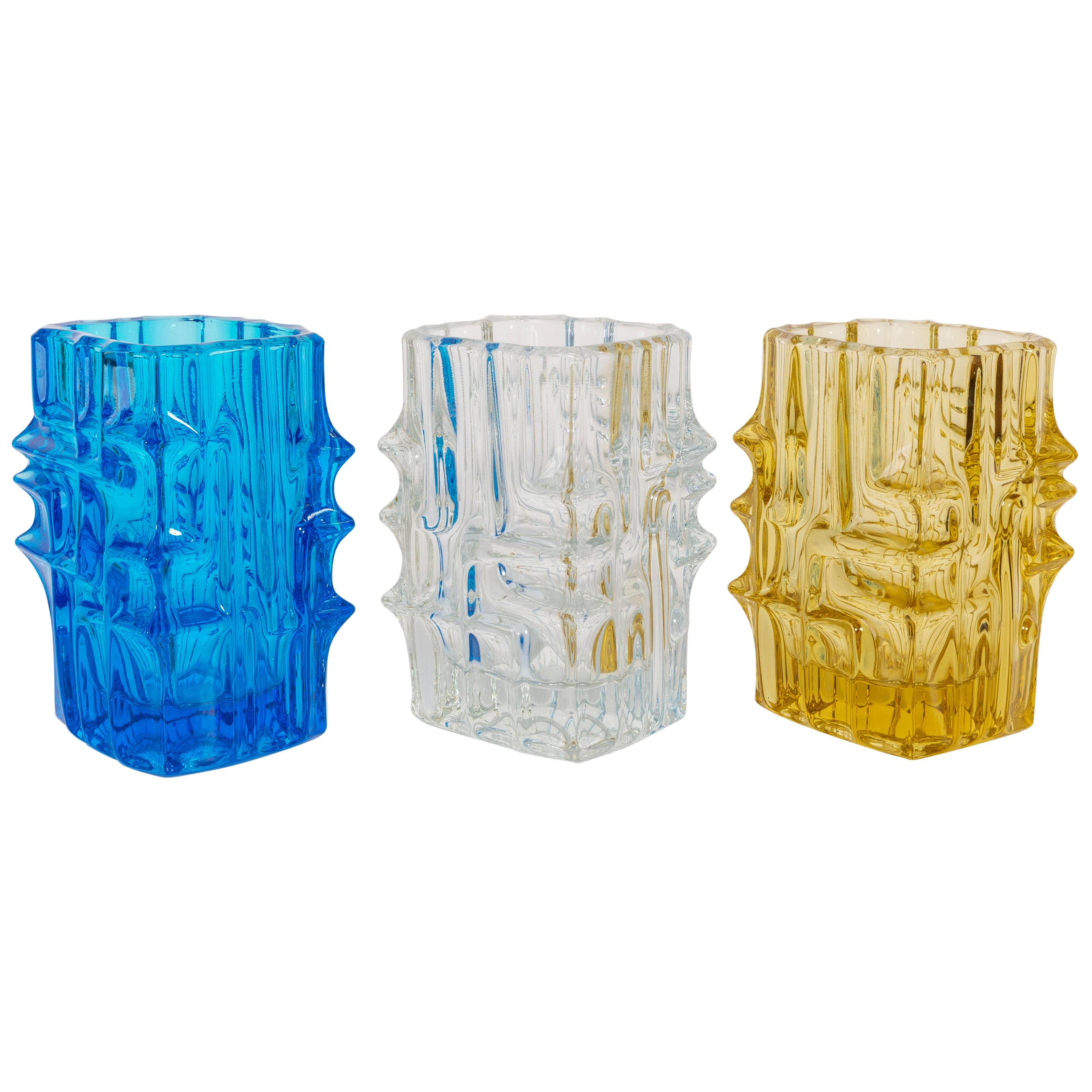 Set of 3 Vases by Vladislav Urban for Sklo Union, 20th Century, Europe, 1960s