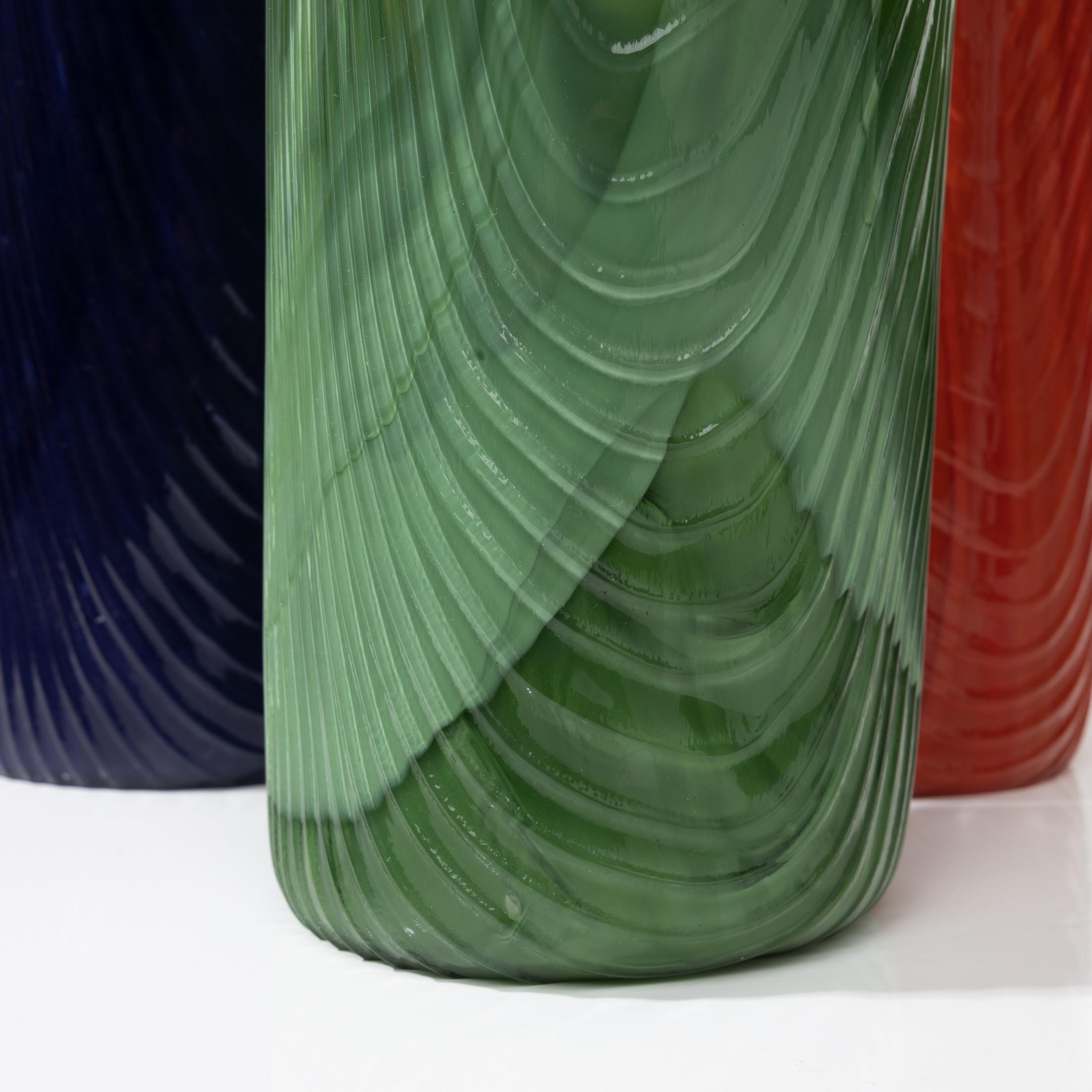 20th Century Set of 3 Vases from the “Tronchi” Series by Toni Zuccheri, Venini, Italy