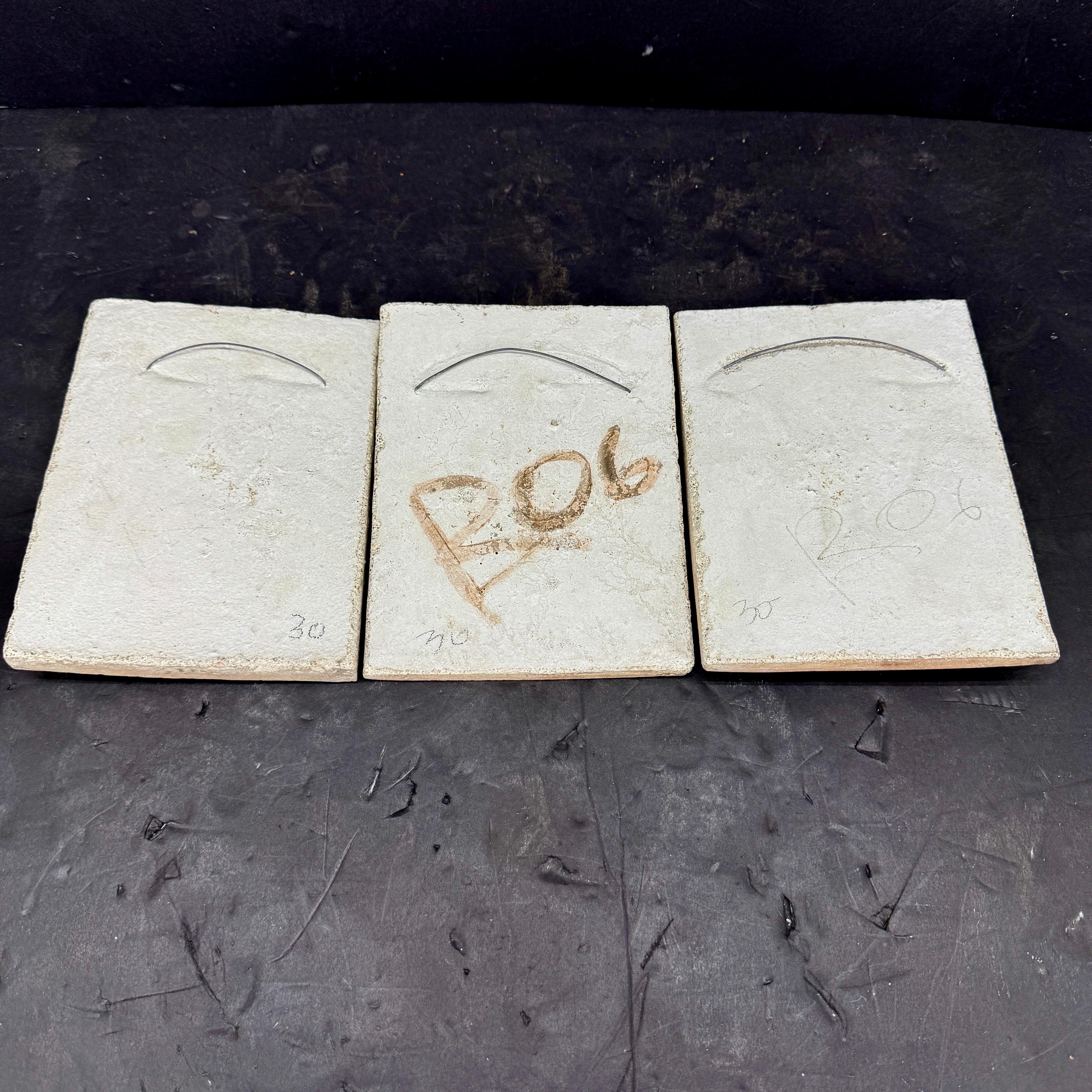 Set de 3 Azulejos de Cerámica con Motivo Vegetal Decoración de Pared Esculturas en venta 6