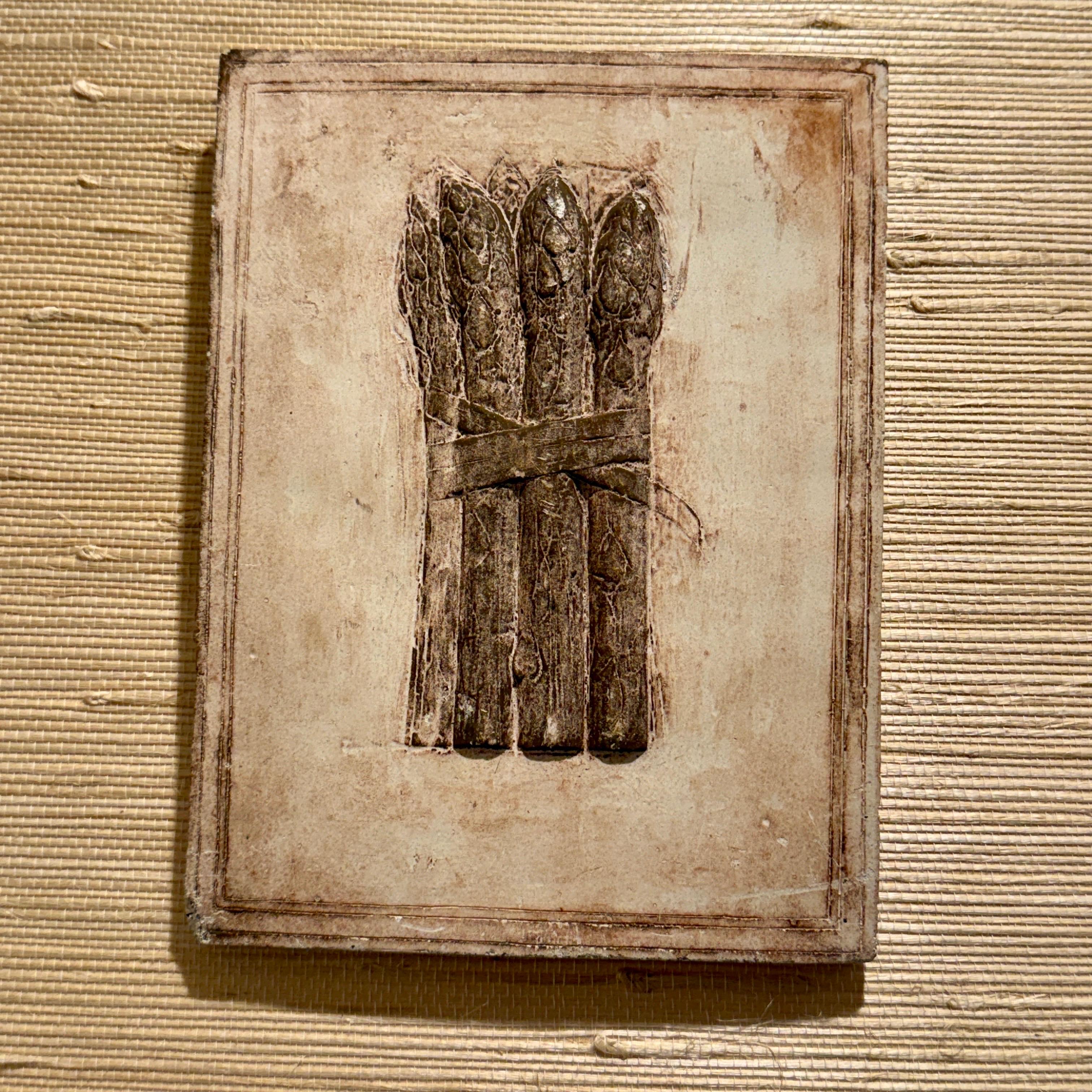 Set de 3 Azulejos de Cerámica con Motivo Vegetal Decoración de Pared Esculturas en venta 3