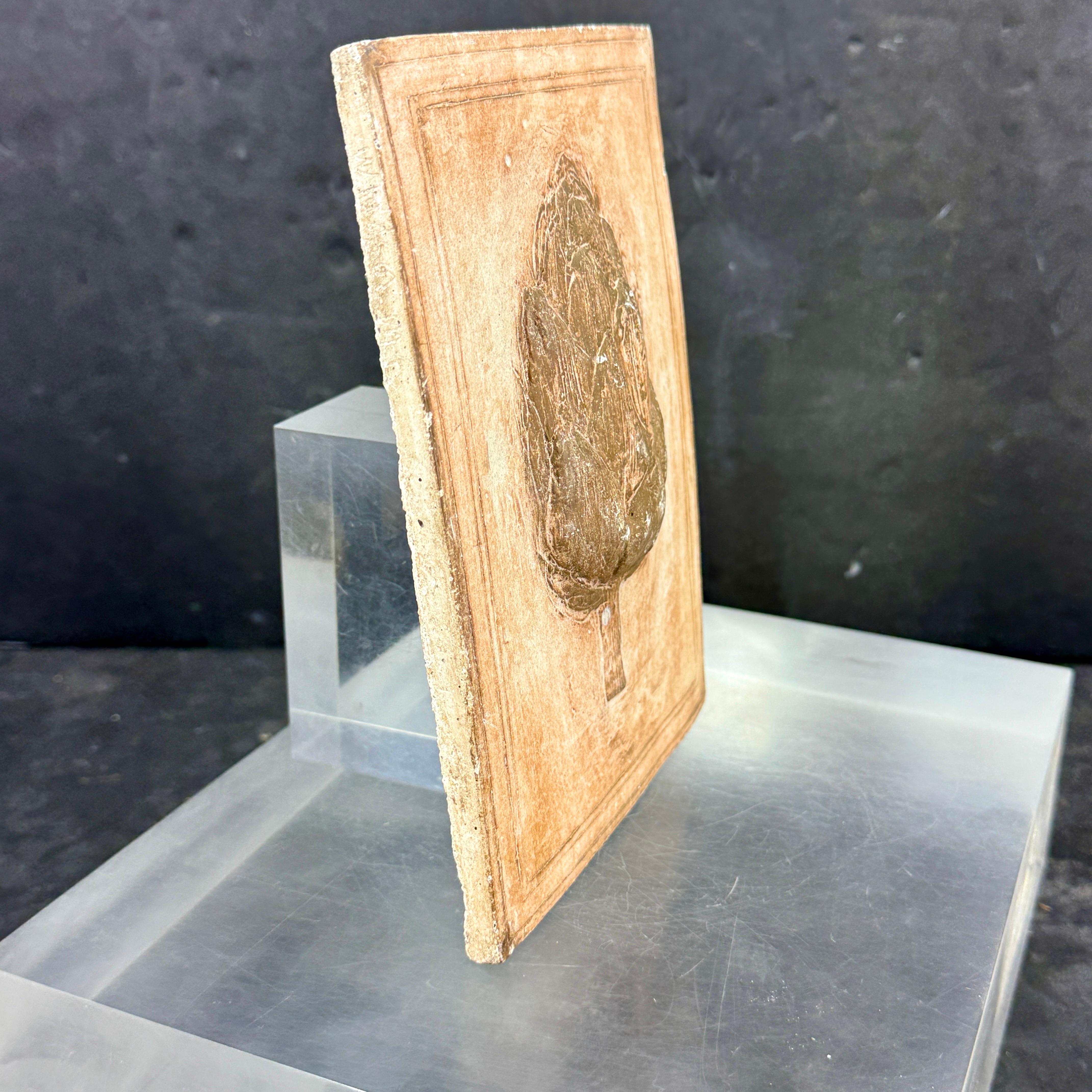 Set de 3 Azulejos de Cerámica con Motivo Vegetal Decoración de Pared Esculturas Provincial francés en venta