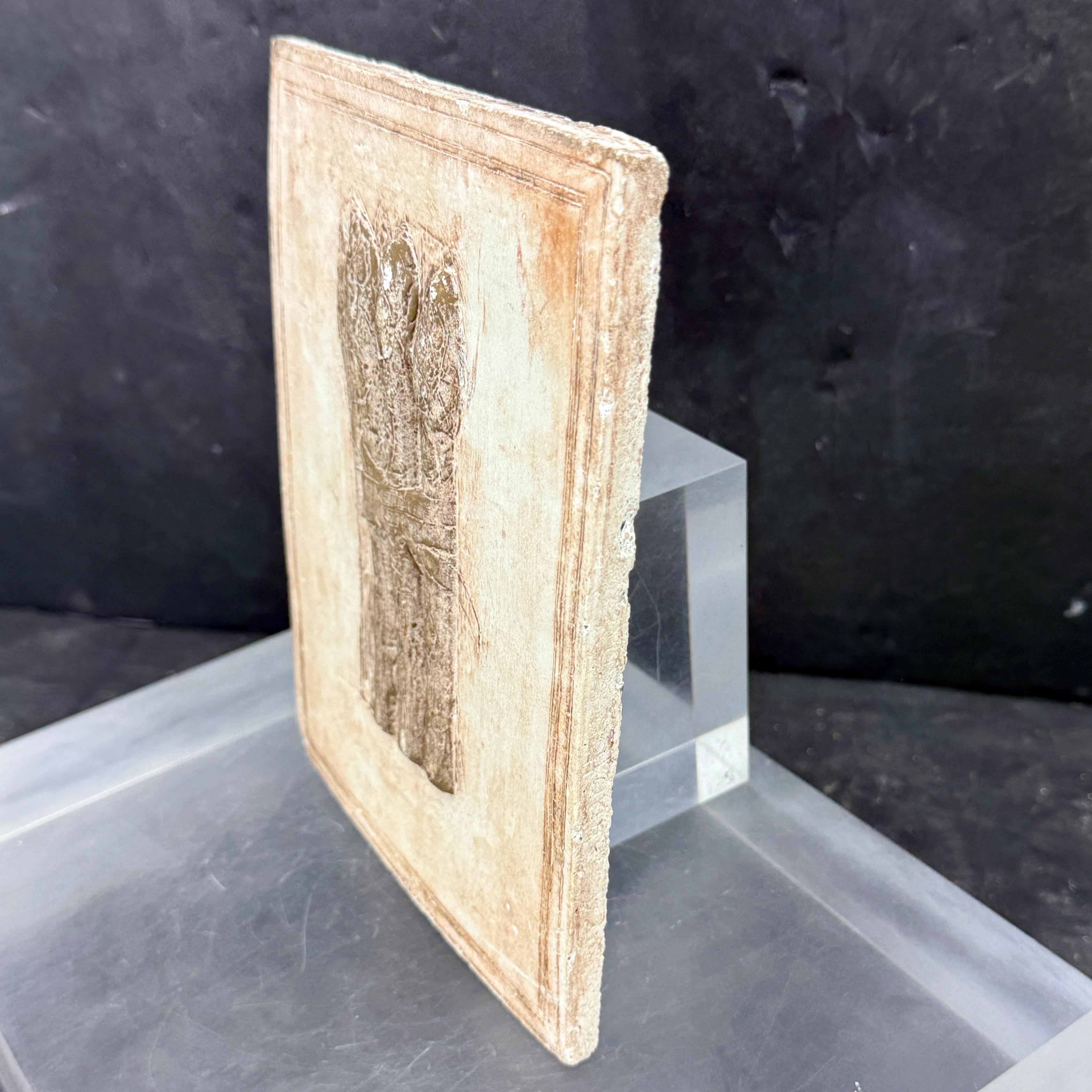 Set de 3 Azulejos de Cerámica con Motivo Vegetal Decoración de Pared Esculturas Hecho a mano en venta