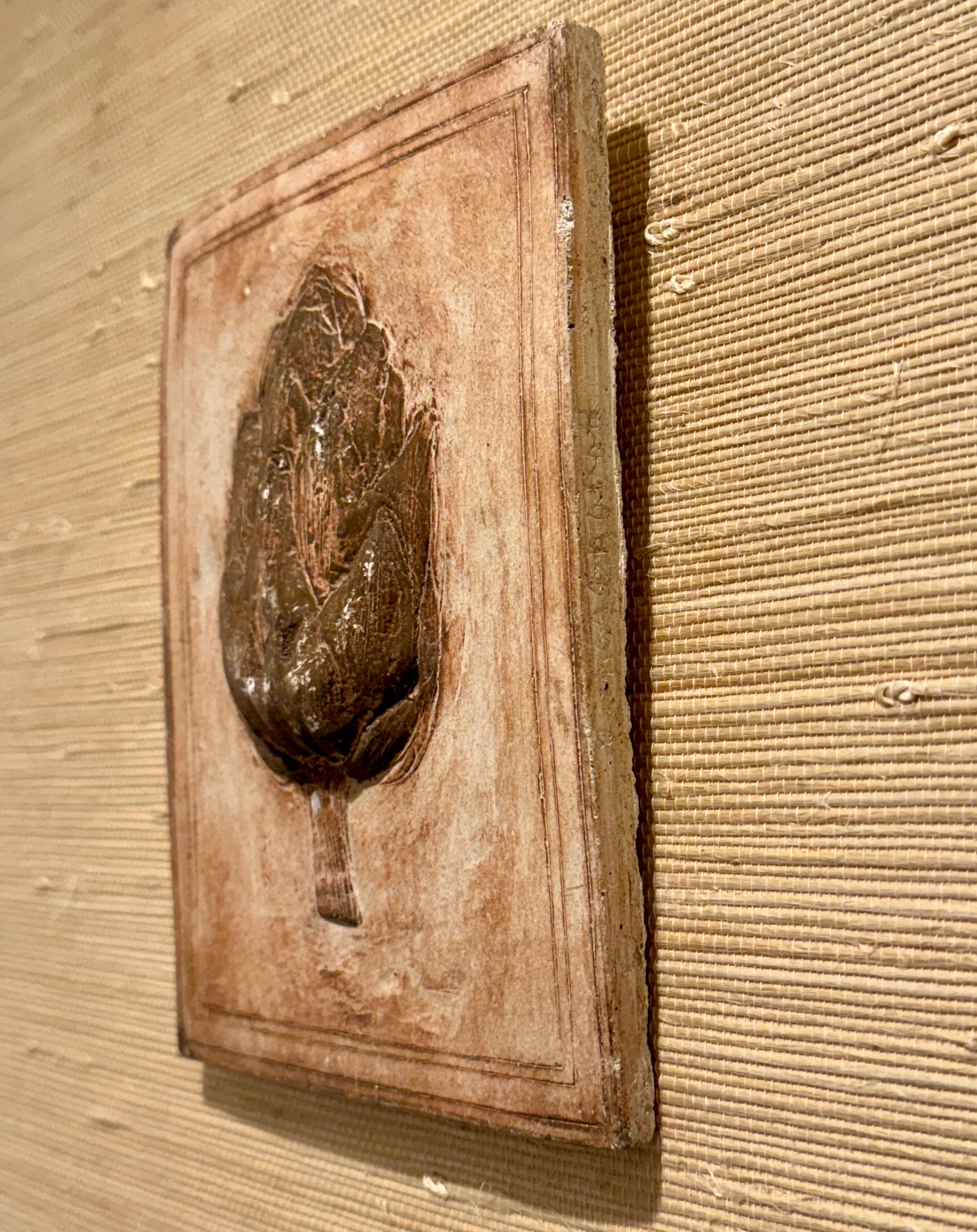 Set de 3 Azulejos de Cerámica con Motivo Vegetal Decoración de Pared Esculturas Cerámico en venta