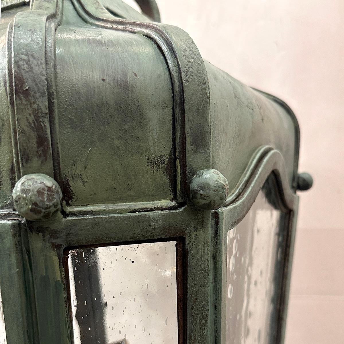 Verre Ensemble de 3 lanternes en fer vert-de-gris, vendues individuellement en vente