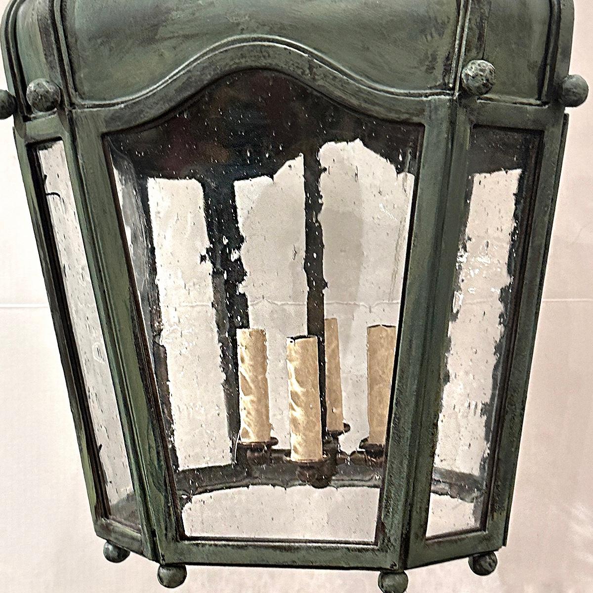 Ensemble de 3 lanternes en fer vert-de-gris, vendues individuellement en vente 1