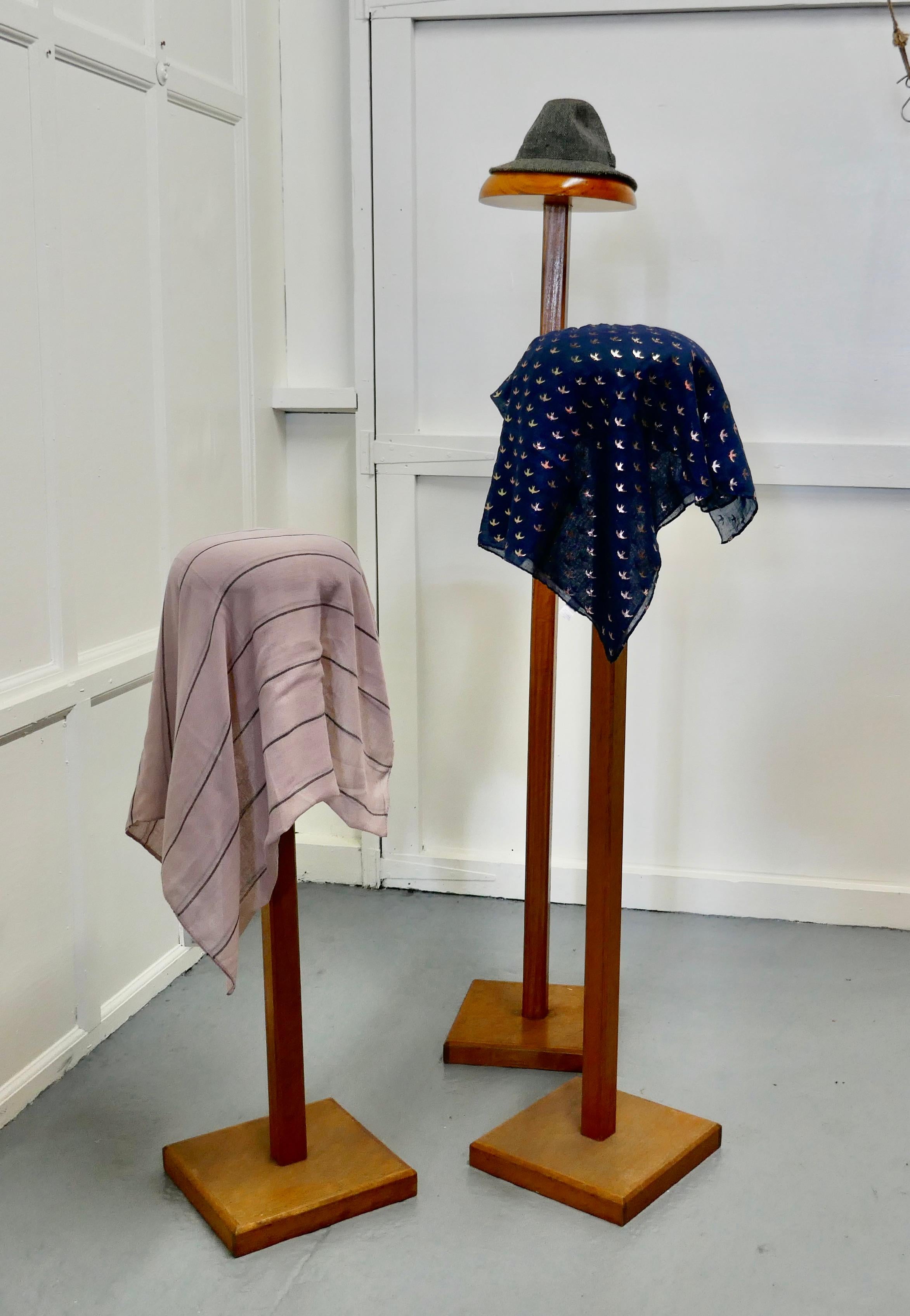 Set of 3 very high Taylor’s wooden fabric display shop stands

A superb set of stands used for displaying and draping suit fabrics on

The stands are made in beech, the tallest one is 67” tall, then 54” tall and 42” for the smaller one the solid