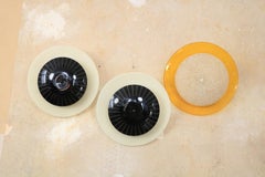 Set of 3 Very Rare Original GDR Design Wall Lights, Acrylic, 1970s