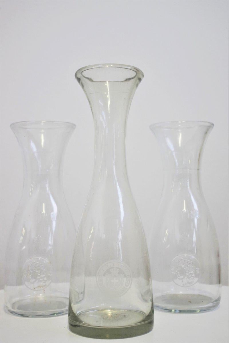 Ensemble de 3 pichets en verre des années 1950 - Transparence intemporelle en vente 1